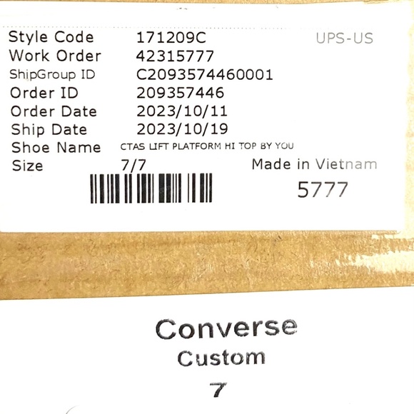 Converse Ctas Lift Platform Shoes Skate Women Brown Canvas Custom 171209C-WBGGS - Picture 9 of 11